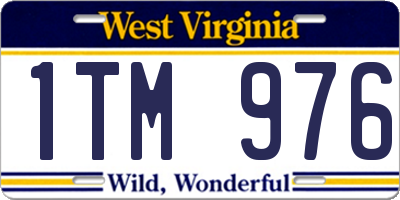WV license plate 1TM976