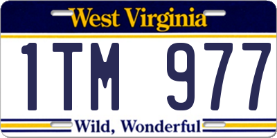 WV license plate 1TM977