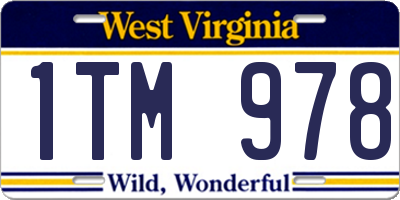 WV license plate 1TM978