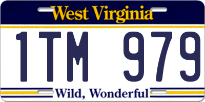 WV license plate 1TM979