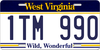 WV license plate 1TM990