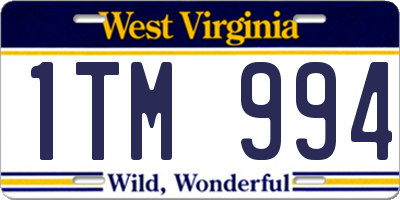 WV license plate 1TM994