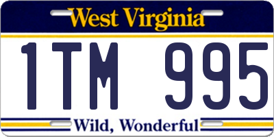 WV license plate 1TM995