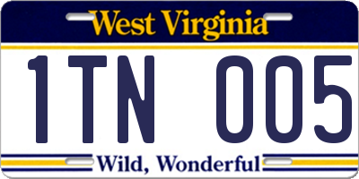 WV license plate 1TN005