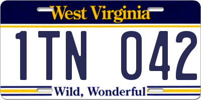 WV license plate 1TN042