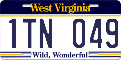 WV license plate 1TN049