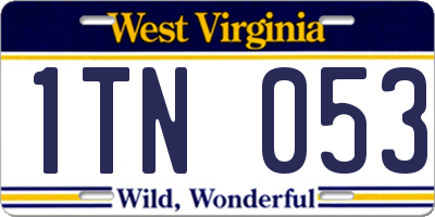 WV license plate 1TN053