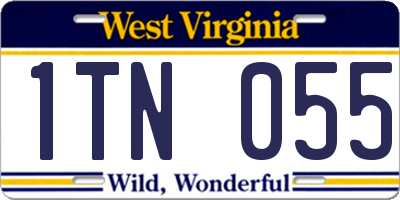 WV license plate 1TN055
