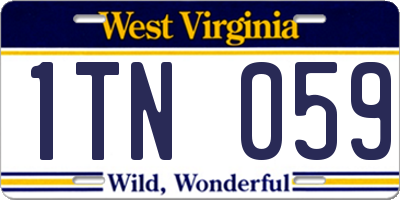 WV license plate 1TN059