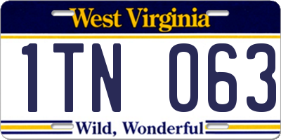 WV license plate 1TN063