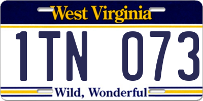 WV license plate 1TN073