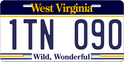 WV license plate 1TN090