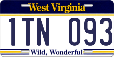 WV license plate 1TN093
