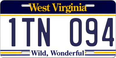 WV license plate 1TN094