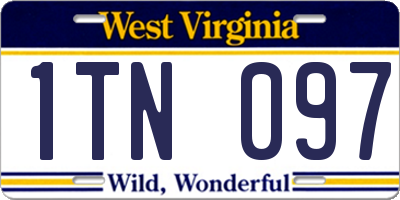 WV license plate 1TN097