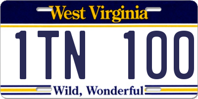 WV license plate 1TN100