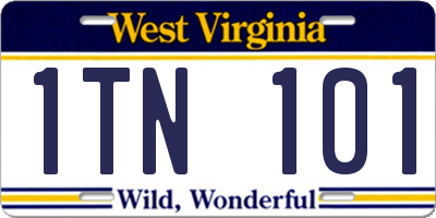WV license plate 1TN101