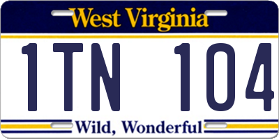 WV license plate 1TN104