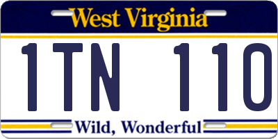 WV license plate 1TN110
