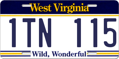 WV license plate 1TN115