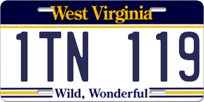 WV license plate 1TN119