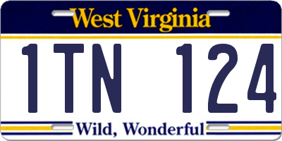 WV license plate 1TN124