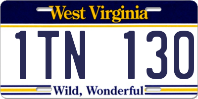 WV license plate 1TN130