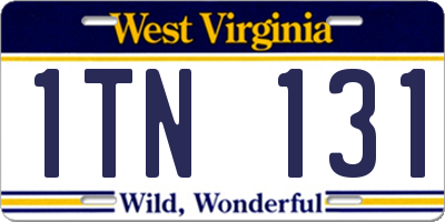 WV license plate 1TN131