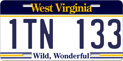 WV license plate 1TN133