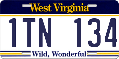 WV license plate 1TN134