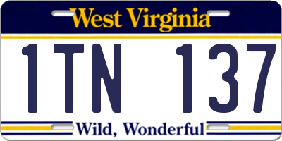 WV license plate 1TN137