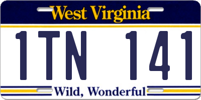 WV license plate 1TN141