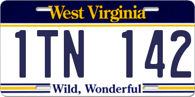 WV license plate 1TN142