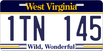 WV license plate 1TN145