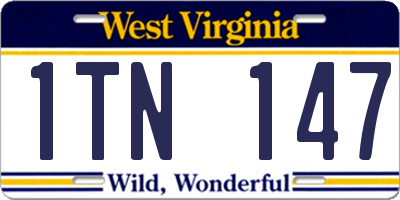 WV license plate 1TN147