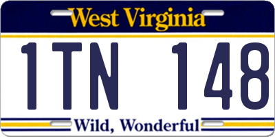 WV license plate 1TN148