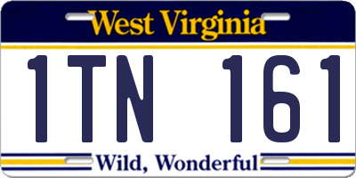 WV license plate 1TN161