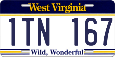 WV license plate 1TN167