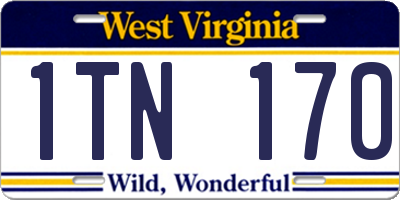 WV license plate 1TN170