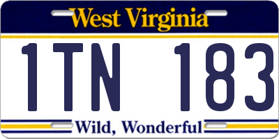 WV license plate 1TN183
