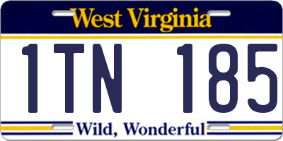 WV license plate 1TN185