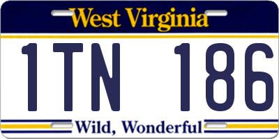 WV license plate 1TN186