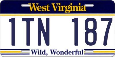 WV license plate 1TN187