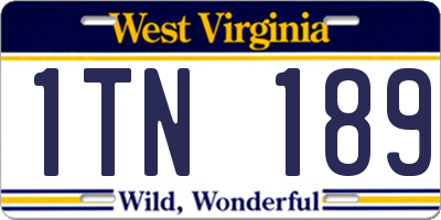 WV license plate 1TN189