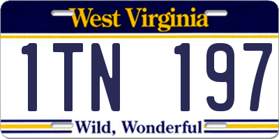 WV license plate 1TN197