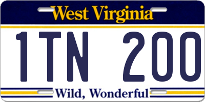 WV license plate 1TN200