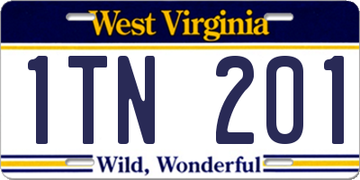 WV license plate 1TN201