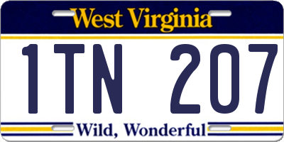 WV license plate 1TN207