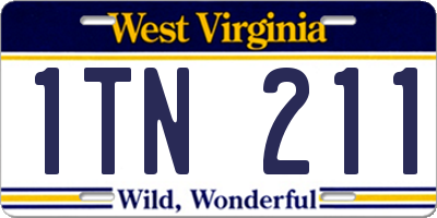 WV license plate 1TN211