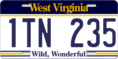 WV license plate 1TN235